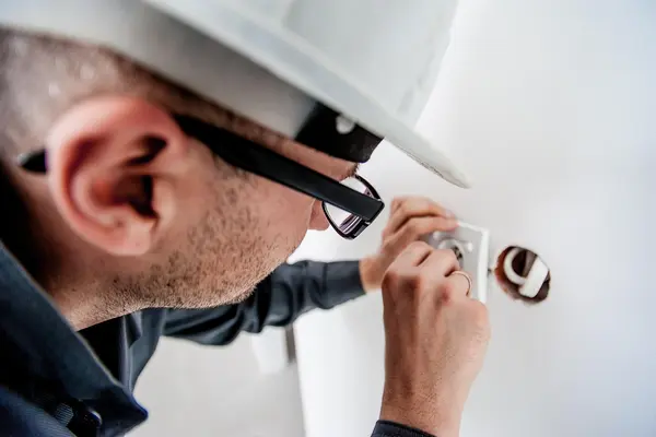 an electrician testing a electrical outlet from Electrician Richardson TX in Garland, TX - Garland TX
